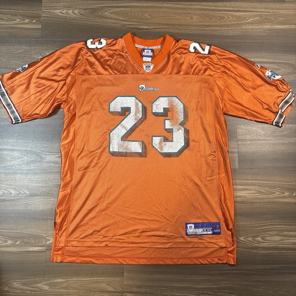 Reebok Miami Dolphins #23 Ronnie Brown On Field NFL Jersey